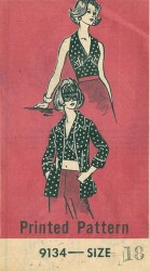 9134 MAIL ORDER HALTER MIDRIFF TOP, JACKET PATTERN 12 34' B